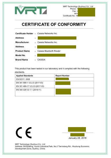 CE-Certificate